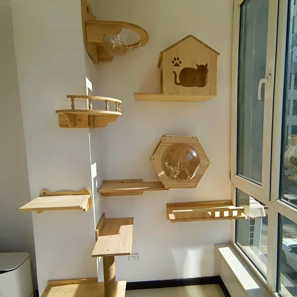 Cat Trees with Hammock, Perches and Sisal Stairs - Image 3