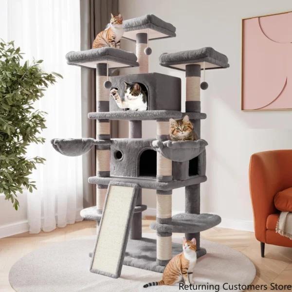 Cat Trees With Toy, Plush Hammock, Large Condo Tower - Image 2