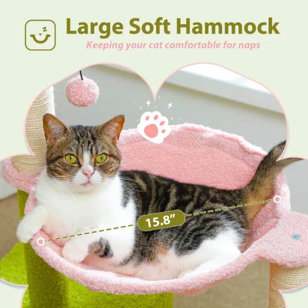 Cat Trees with Scratching Posts & Pink Perch - Image 4
