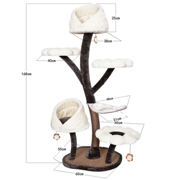 Cat Trees Modern Floral Condo with Scratching Post - Image 5